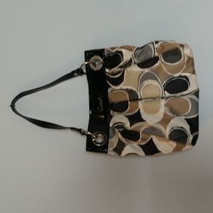 Coach Shoulder Bag with silk scarf and crossbody strap